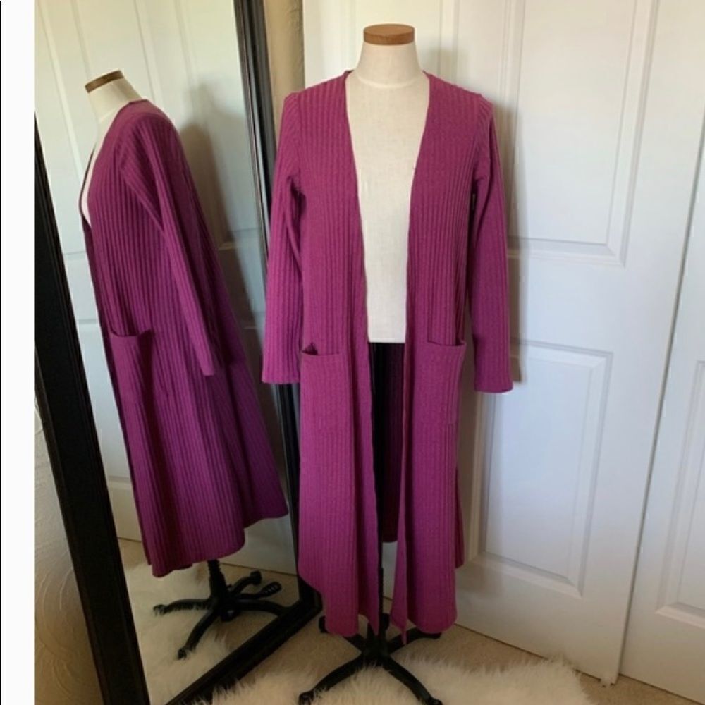 Lularoe Ribbed Sarah Open Front Duster Cardigan Sweater Size  Small